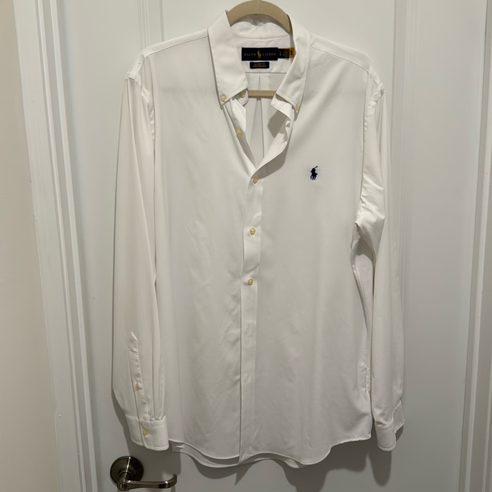 Men’s size white L Polo- Ralph Lauren button down